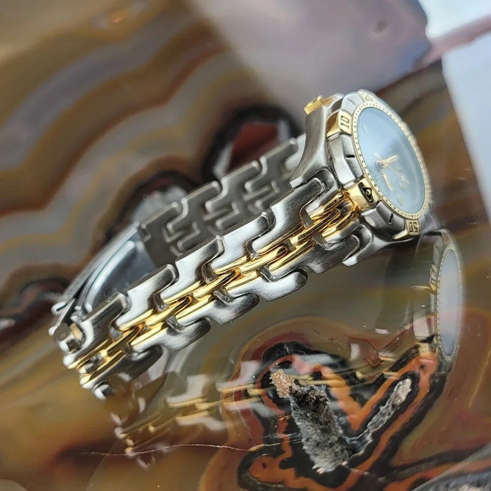 Vintage New WRANGLER Gold & Silver SEL Link Bracelet Watch